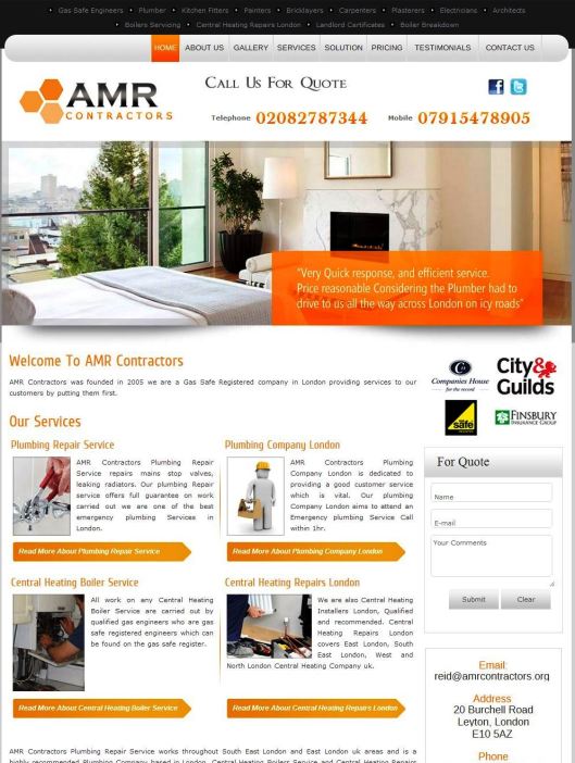 amr contractors website design
